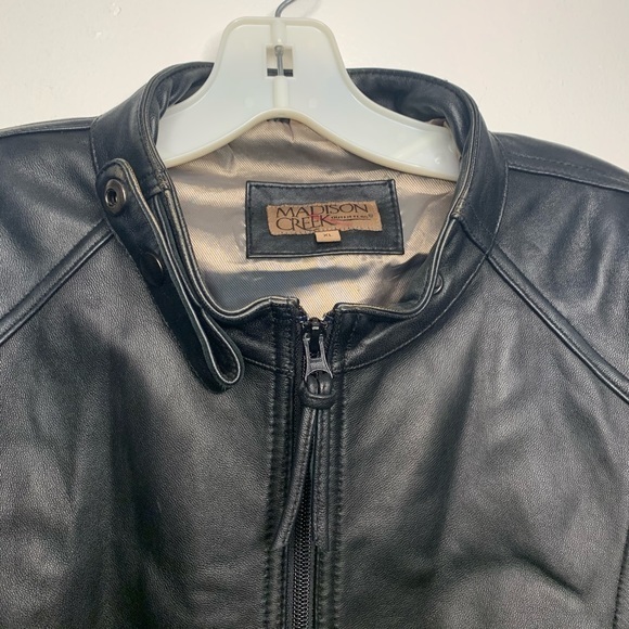 Madison Creek Soft Leather Black Motorcycle Jacket - Picture 3 of 15